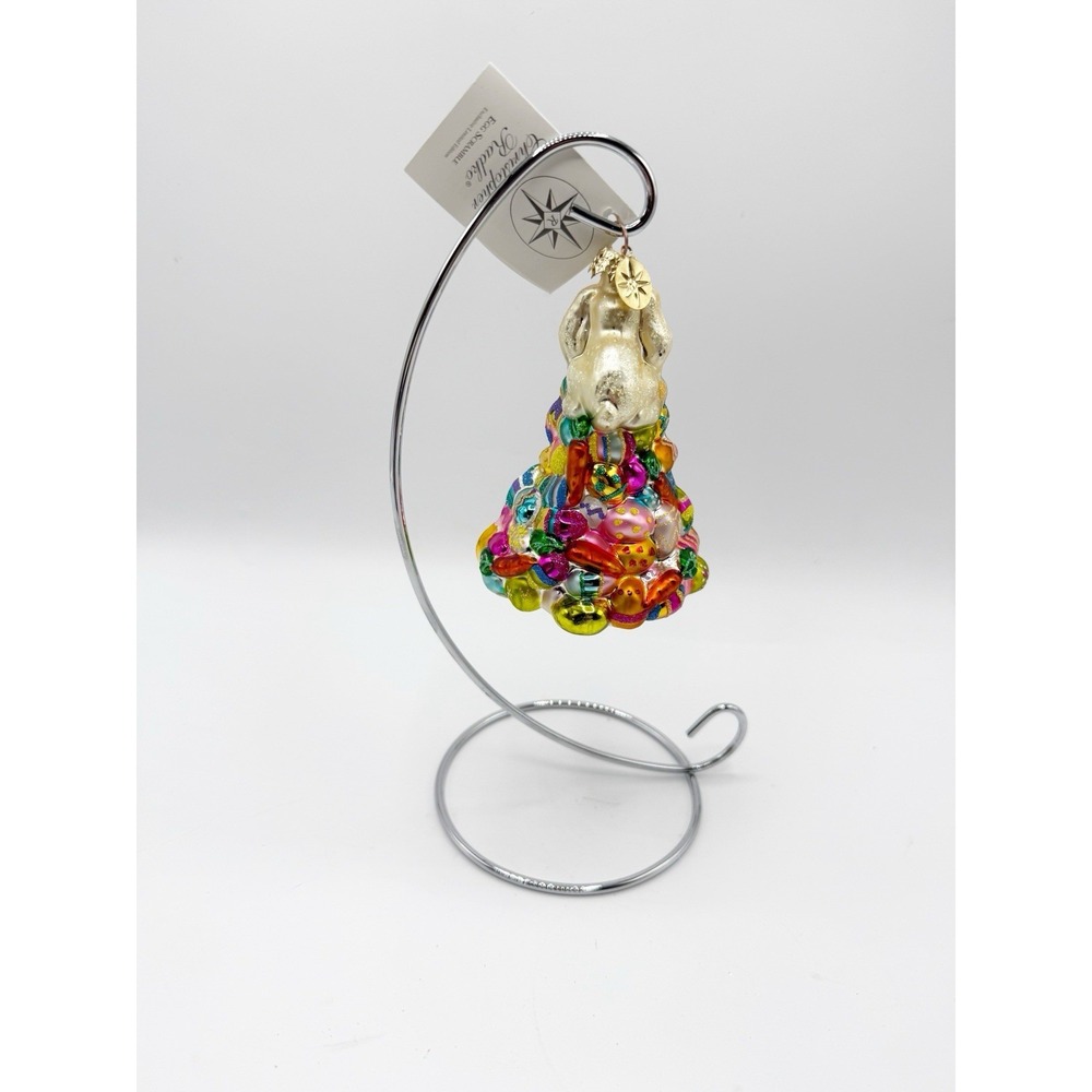 Christopher Radko EGG SCRAMBLE #4641 LE Ornament Egg Rabbit Ornament NWT 01CB3 - Picture 2 of 3